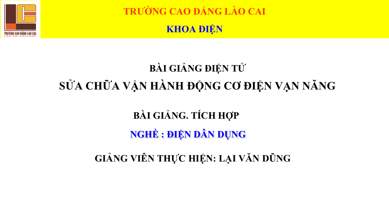SỬA CHỮA VẬN HÀNH ĐỘNG CƠ ĐIỆN VẠN NĂNG
